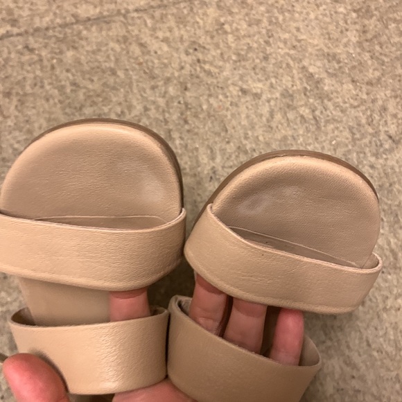 Able Double Strap Croc Pattern Leather Sandal “Camila” - Bone Croc - Picture 4 of 6